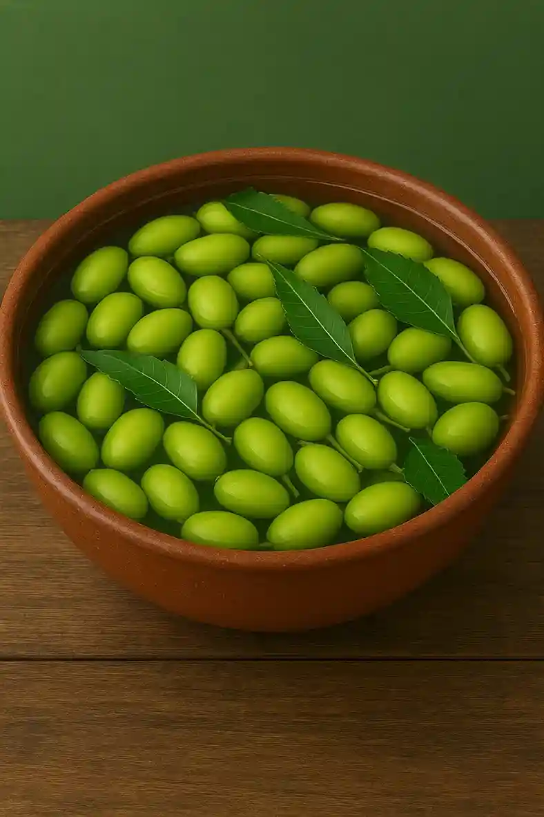 Neem fruit in bowl